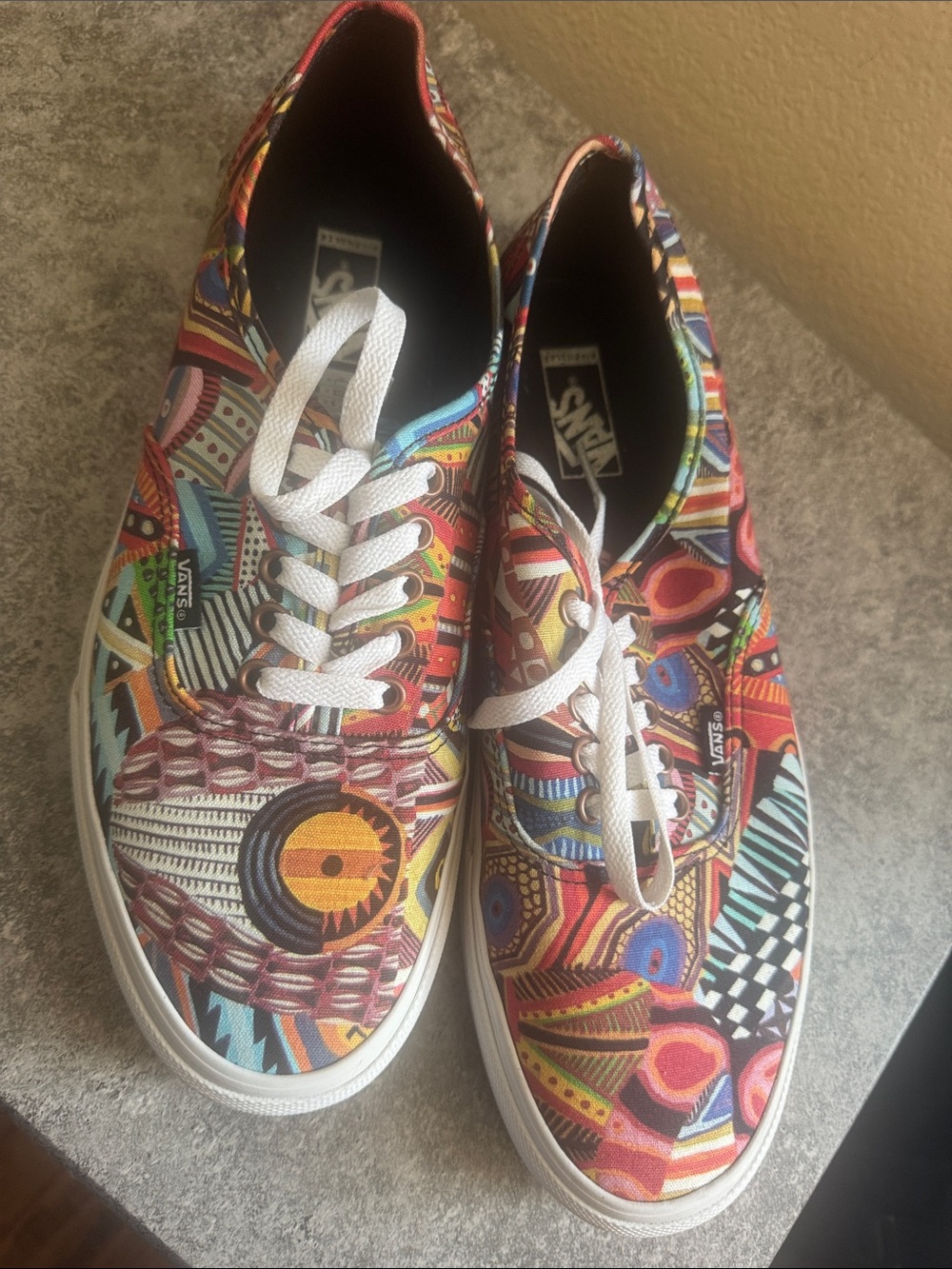 Vans Kids Multicolor Patterned Canvas Sneakers with White Laces